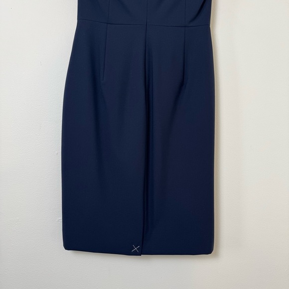 J. Crew Cap-Sleeve V-Neck Midi Dress | Italian Stretch Wool | Blue | Size 0 - Picture 13 of 15